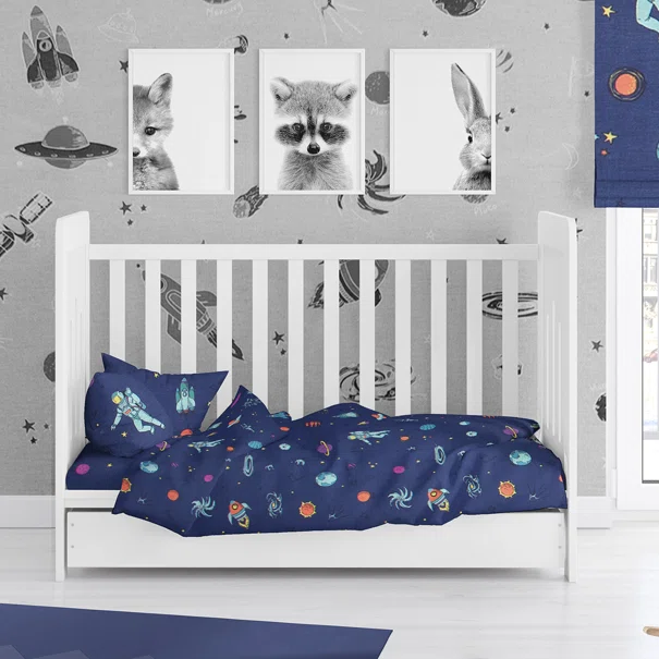 Σεντόνια Κούνιας (Σετ) Dimcol Space 189 Blue