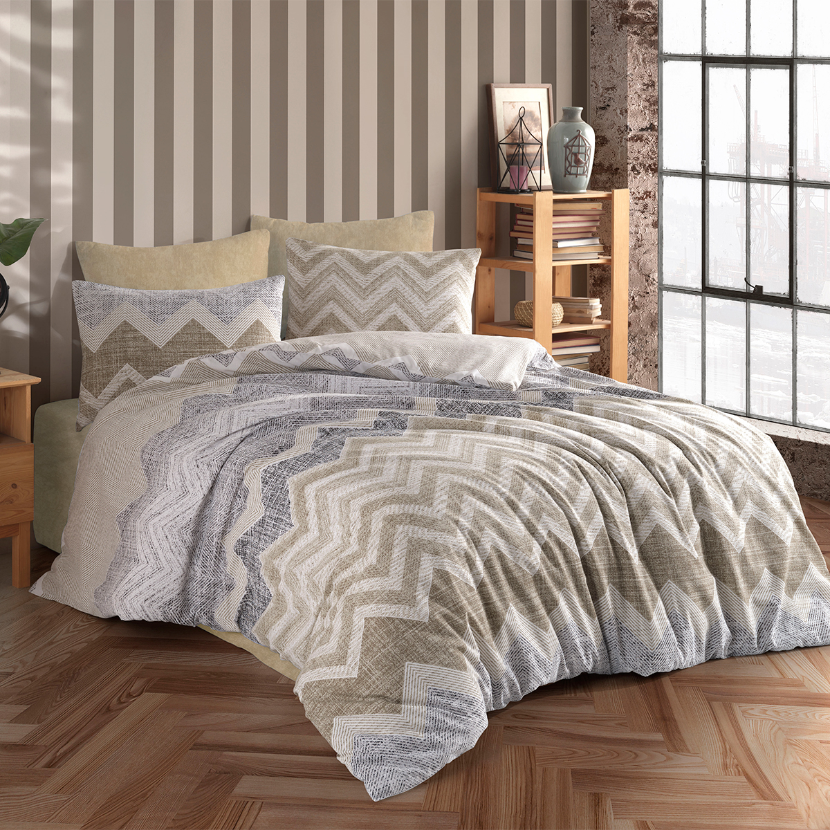 Σεντόνια Υπέρδιπλα (Σετ 220x240) Dimcol Αθηνά 406 Beige