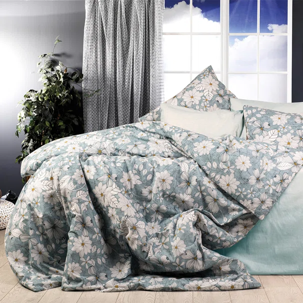 Σεντόνια Υπέρδιπλα (Σετ 220x240) Dimcol Ήρα 425 White/Denim