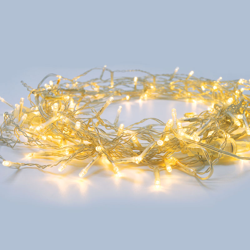 Χριστουγεννιάτικα Λαμπάκια 180 Led Σε Σειρά 6μ Θερμό Λευκό Με 8 Προγράμματα Aca X08180122