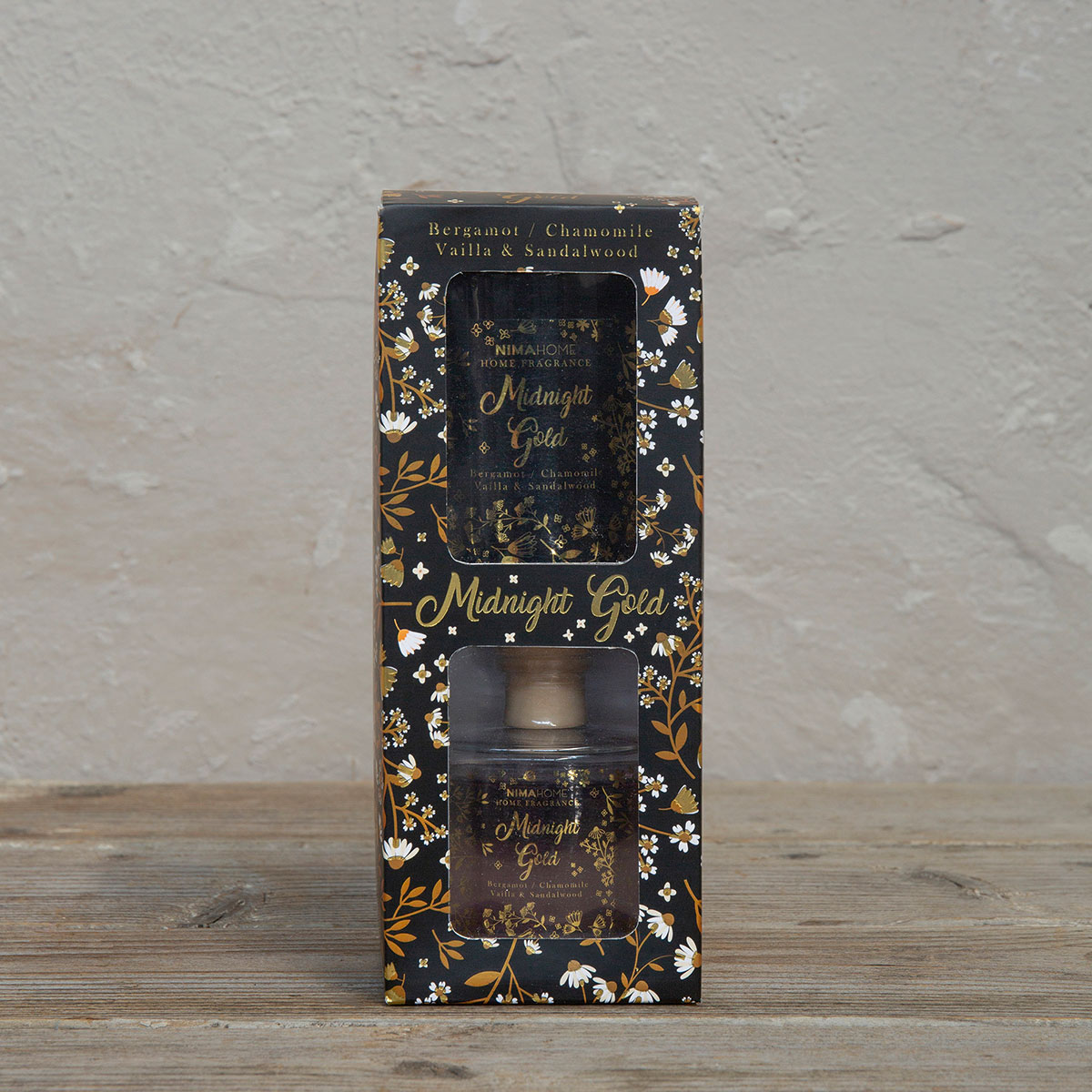 Σετ Αρωματικών Χώρου 2Τμχ Nima Aroma Midnight Gold Διακόσμηση Αρωματικά - Diffuser Spitishop