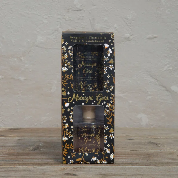 Σετ Αρωματικών Χώρου 2τμχ Nima Aroma Midnight Gold
