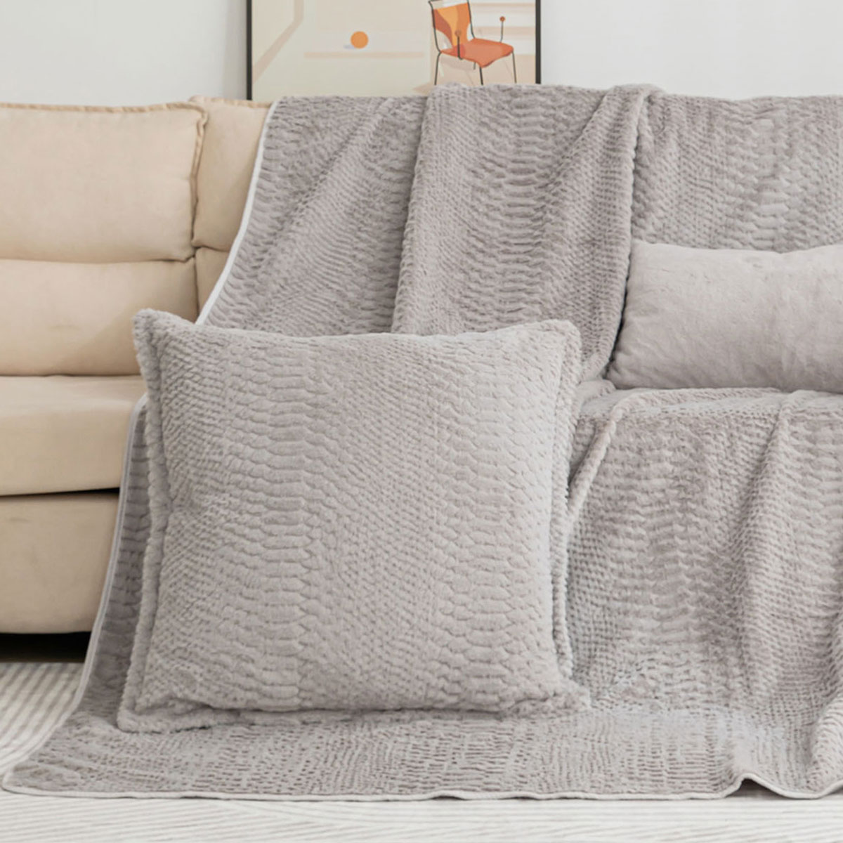 Διακοσμητική Μαξιλαροθήκη Γούνινη (45x45) Silk Fashion NX201 L.Grey