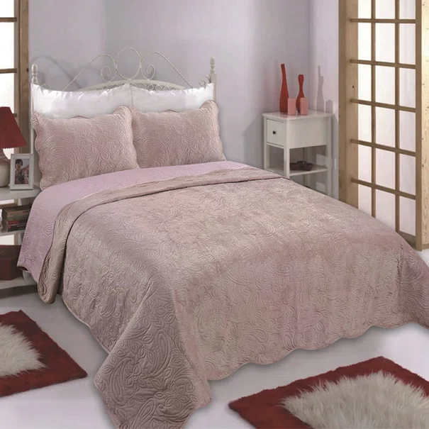 Κουβερλί Βελουτέ Υπέρδιπλο (Σετ 220x240) Silk Fashion NX2212 Syklamen