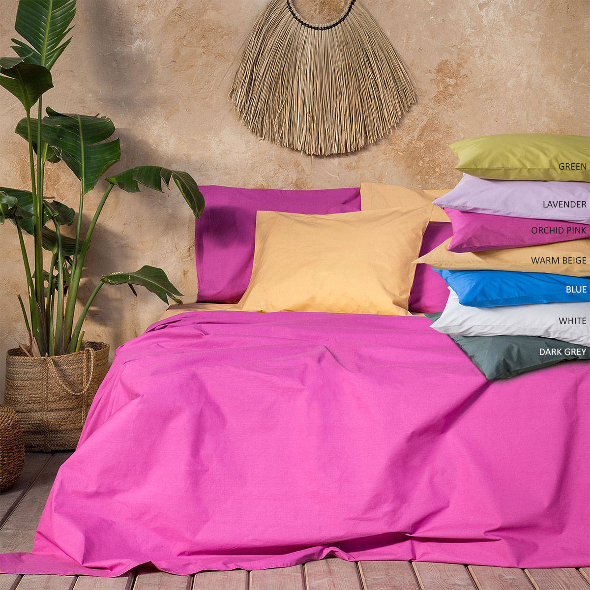Παπλωματοθήκη Μονή (160x240) Nima Bed Linen Primal New Orchid Pink