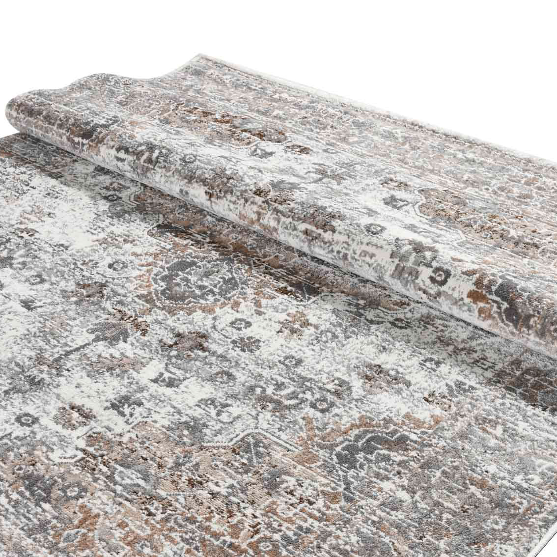 Χαλί (200X290) Polcarpet Estia 2479 L Grey Cream Χαλιά Σαλονιού Χειμερινά Κλασικά Spitishop