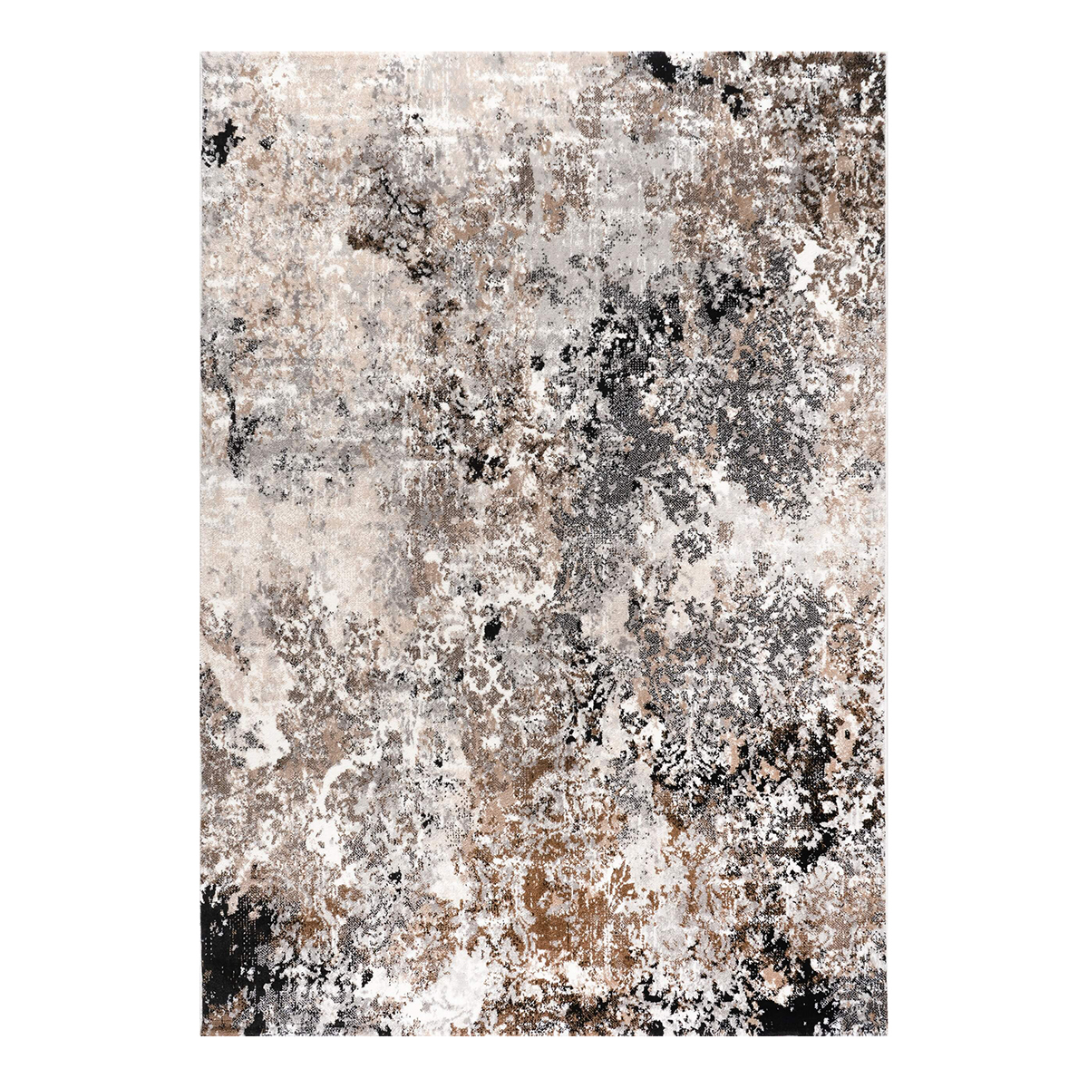 Χαλί (160X230) Polcarpet Estia 4871 Black Beige Χαλιά Σαλονιού Χειμερινά Μοντερνα Spitishop