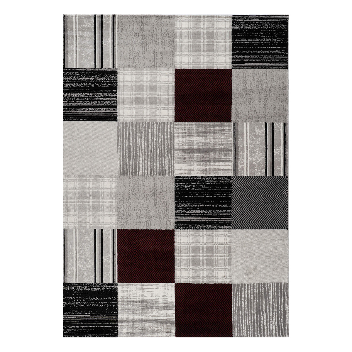 Χαλί (200X290) Polcarpet Estia 1694 Grey Red Χαλιά Σαλονιού Χειμερινά Μοντερνα Spitishop