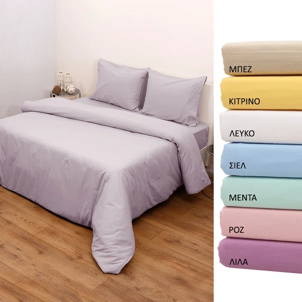 Φανελένια Σεντόνια Υπέρδιπλα (Σετ) Viopros 3100