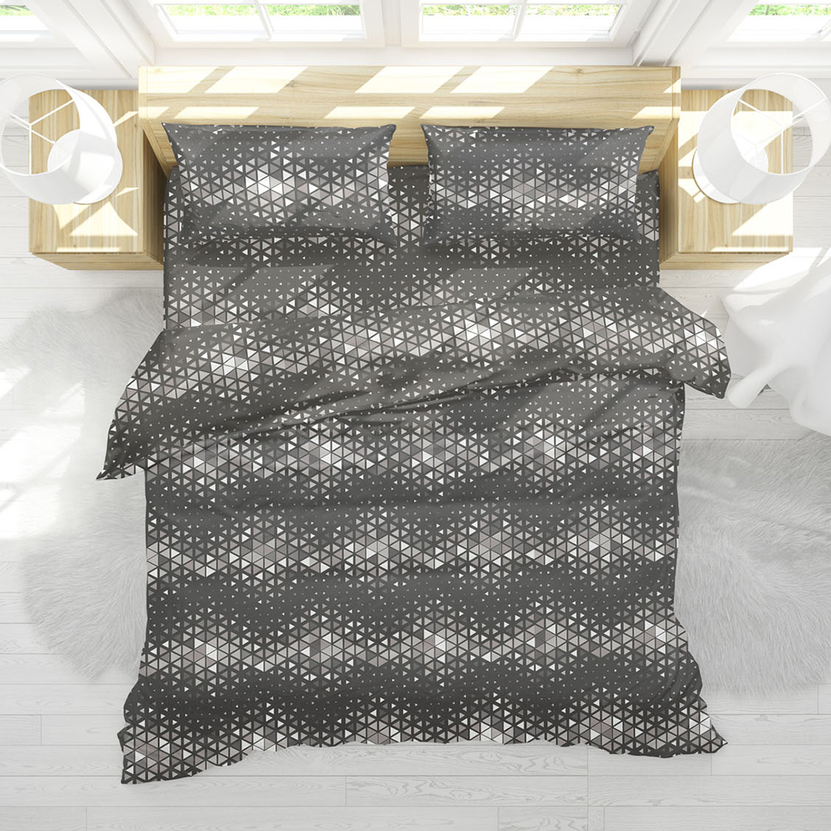 Κουβερλί Υπέρδιπλο (Σετ 220x240) Viopros Fresh Κάρτερ Ανθρακί