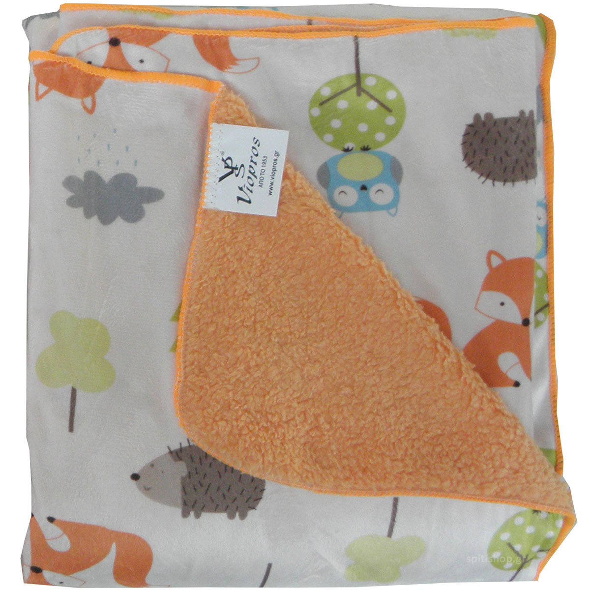 Κουβέρτα Fleece Κούνιας Με Γουνάκι (110x150) Viopros Σχ 73