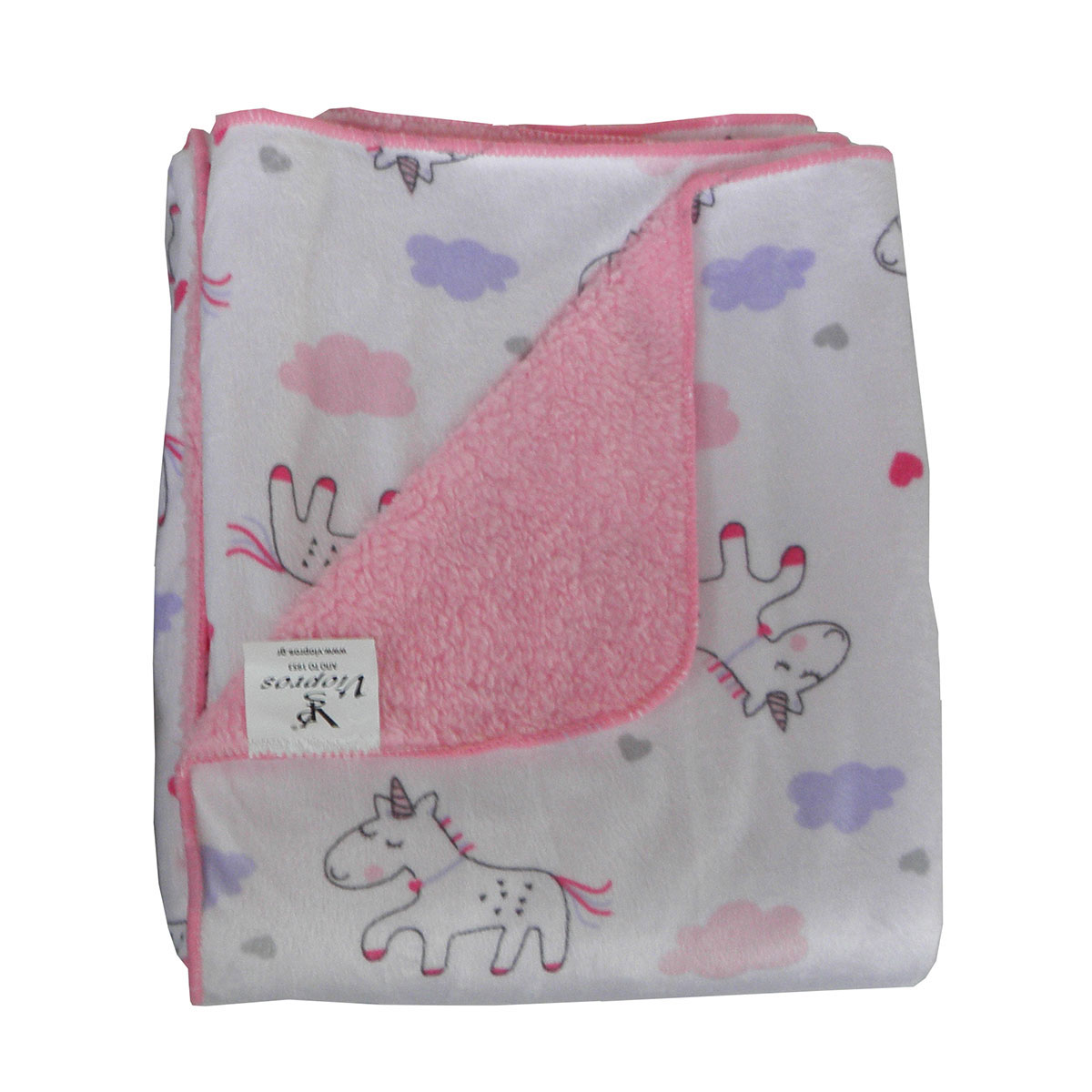 Κουβέρτα Fleece Κούνιας Με Γουνάκι (110x150) Viopros Σχ 74