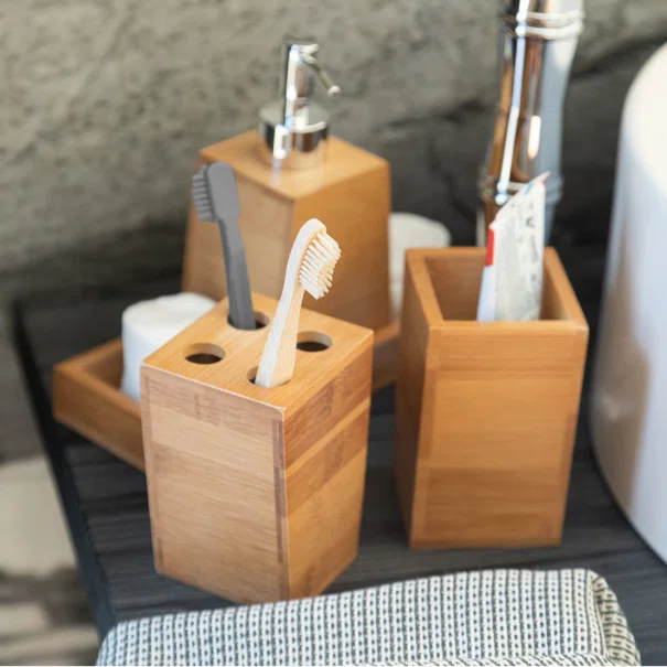 Αξεσουάρ Μπάνιου (Σετ 4τμχ) Estia Bamboo Essentials 02-13066