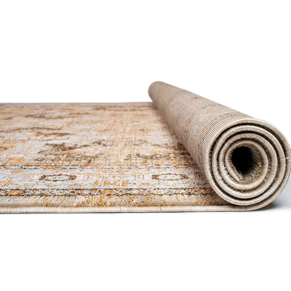 Χαλί (140X200) Βιοκαρπέτ Naf Amaro S366B Brown Multi Grey Χαλιά Σαλονιού Χειμερινά Κλασικά Spitishop