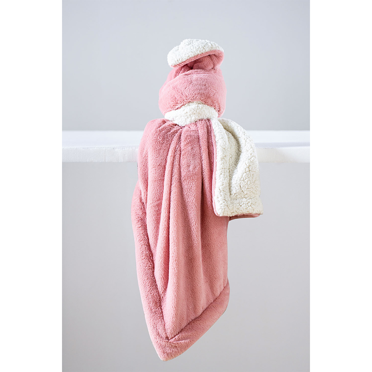 Κουβέρτα Fleece Αγκαλιάς Με Γουνάκι (75x90) Anna Riska 2 Blush Pink