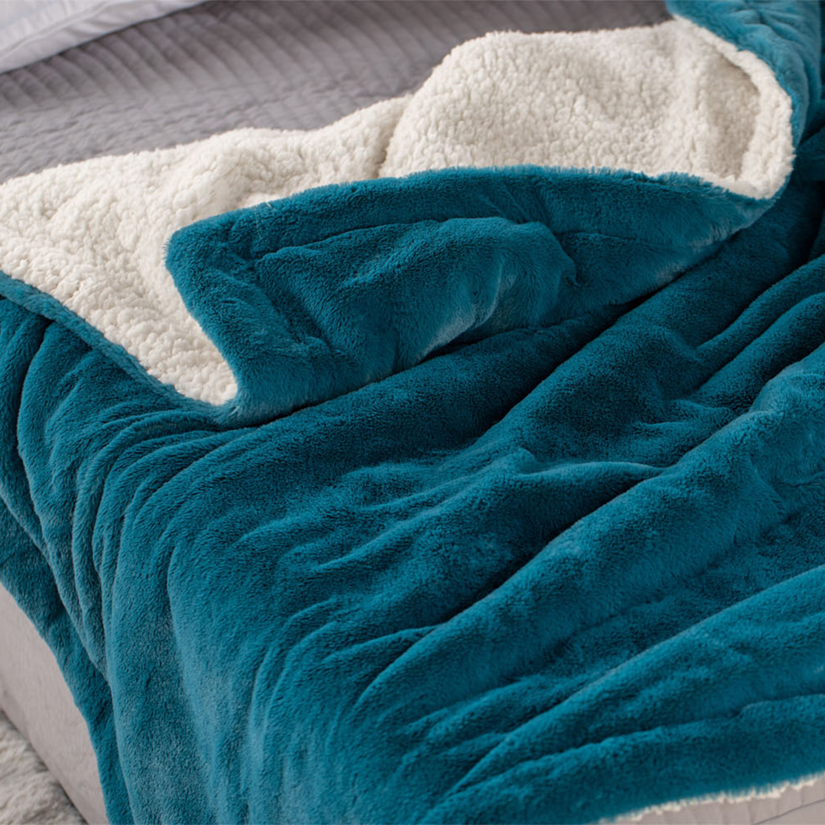 Κουβέρτα Fleece Αγκαλιάς Με Γουνάκι (75x90) Anna Riska Heaven 3 Lake Blue