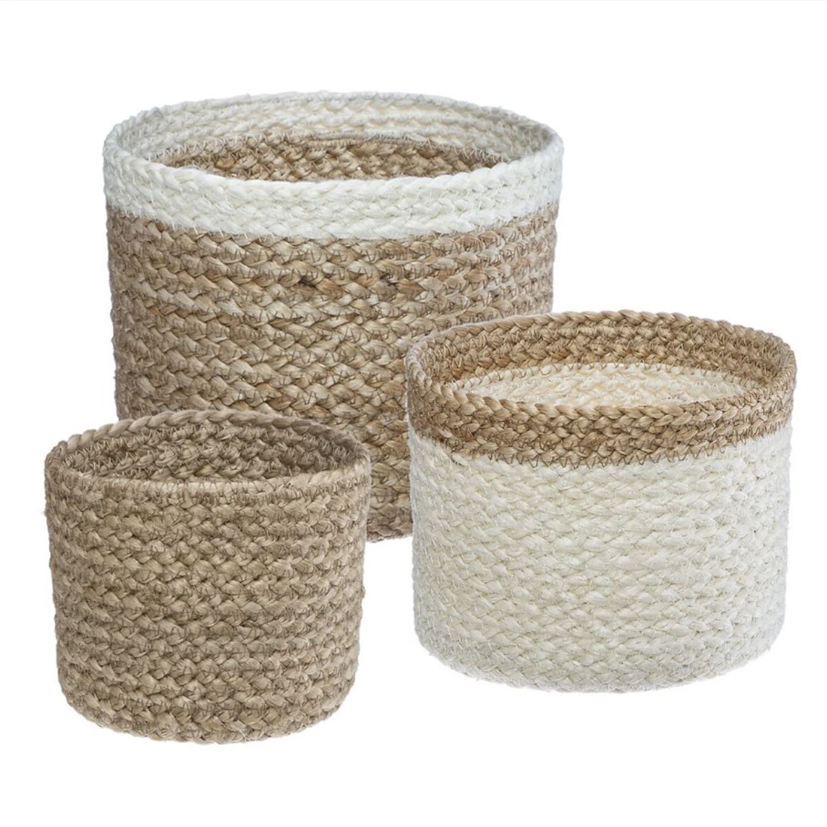 Καλάθια Αποθήκευσης (Σετ 3τμχ) A-S Jute White 168413