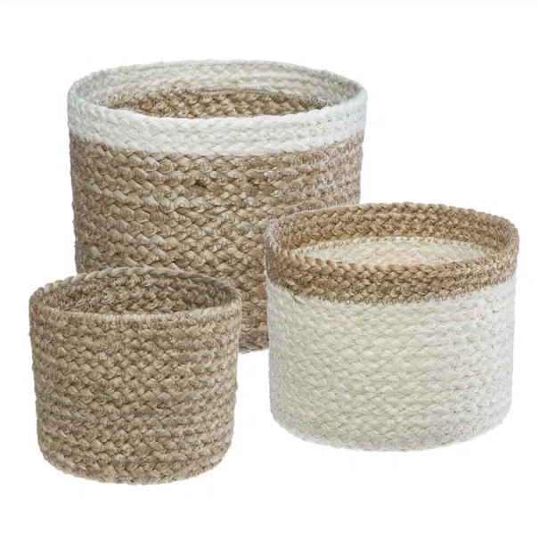 Καλάθια Αποθήκευσης (Σετ 3τμχ) A-S Jute White 168413