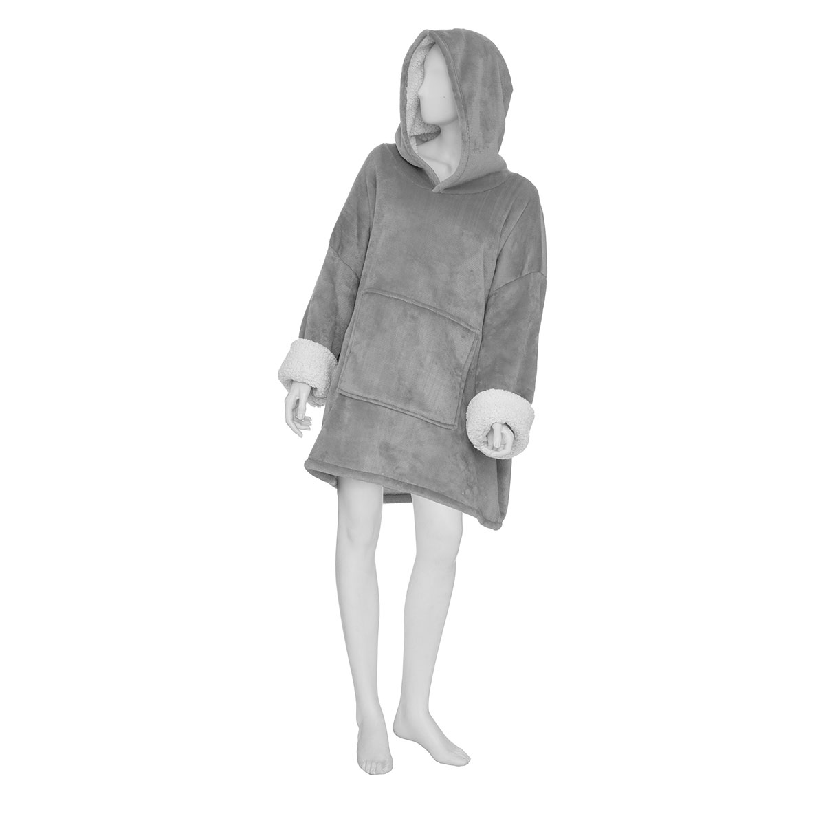 Fleece Φούτερ Με Sherpa A-S Hoodie Grey