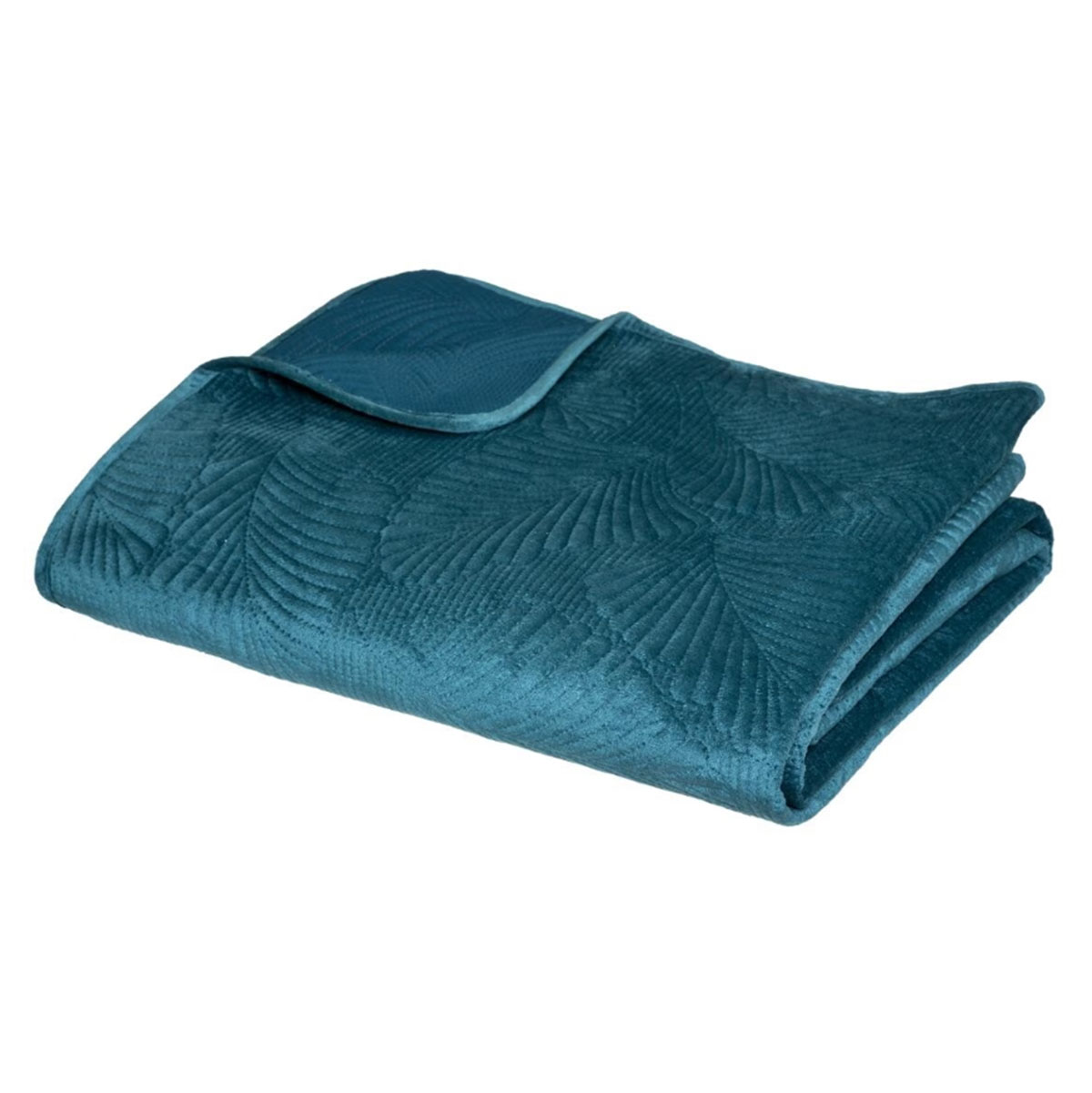 Κουβερλί Βελουτέ King Size (240x260) A-S Velvet Leaf Blue 181058Q