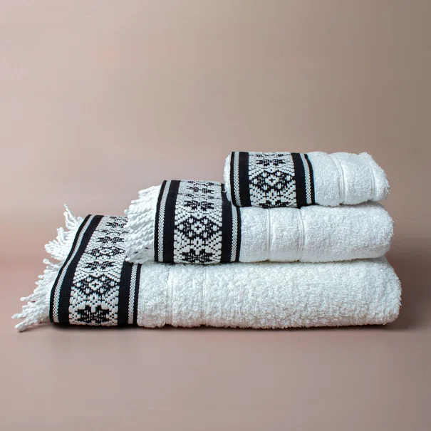 Πετσέτες Μπάνιου (Σετ 3τμχ) White Fabric Jessie 600gsm