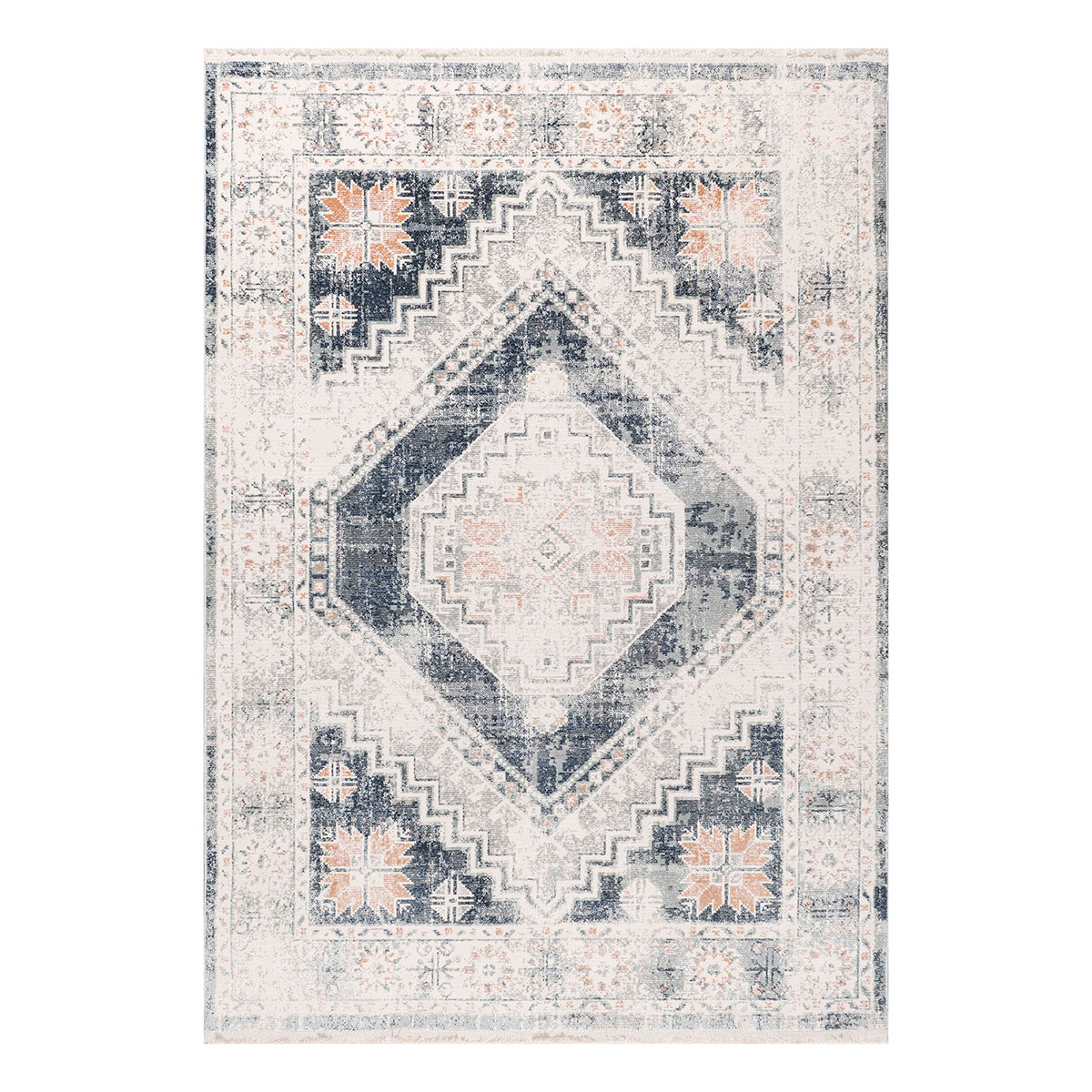 Χαλί (165X230) Polcarpet Bohemian 38455 Navy Cream Χαλιά Σαλονιού Χειμερινά Boho Spitishop