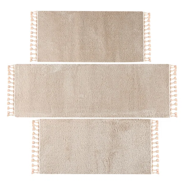 Χαλιά Κρεβατοκάμαρας (Σετ 3τμχ) Polcarpet Soft Shaggy Beige