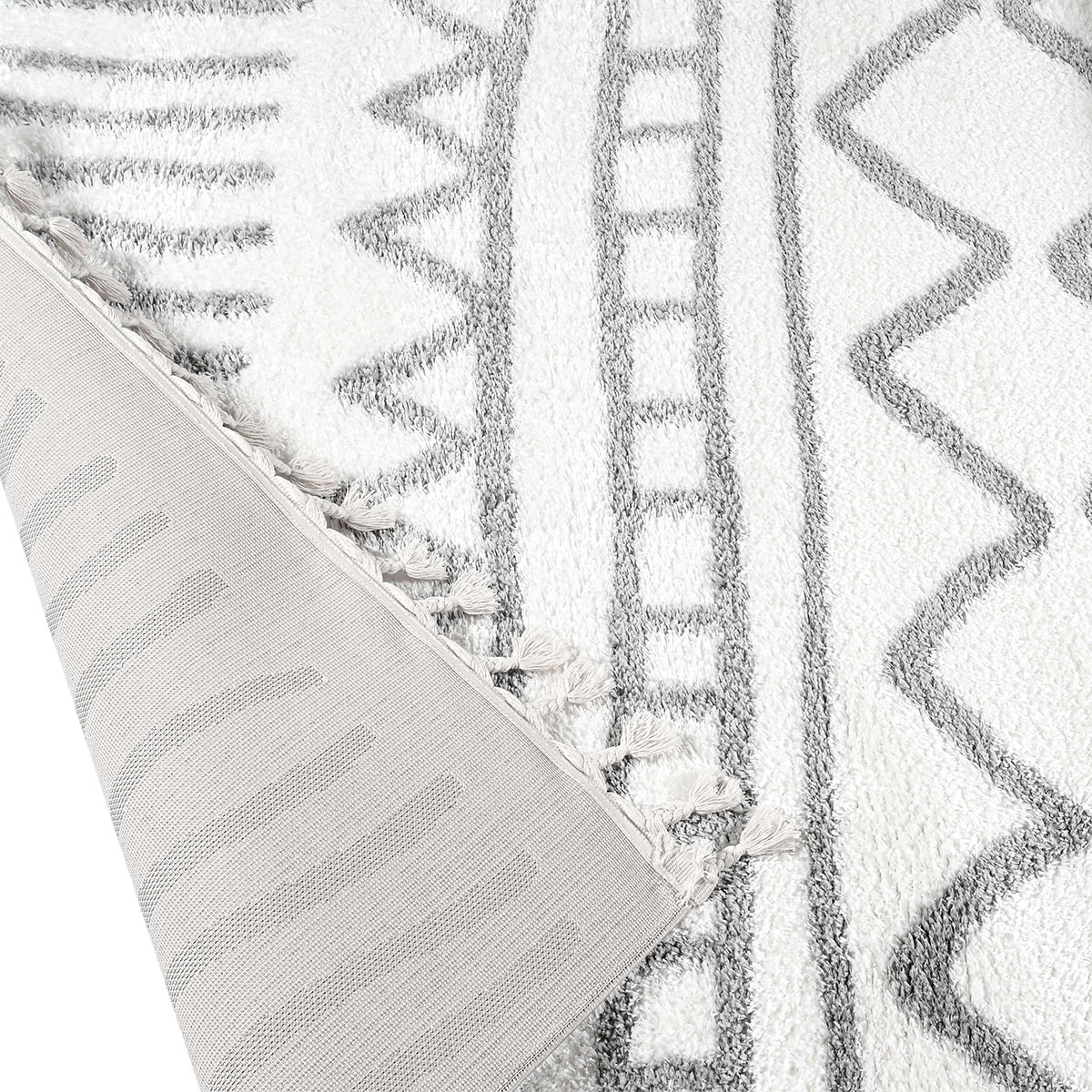 Χαλί (160X230) Polcarpet Silky Shaggy 633 Cream Grey Χαλιά Σαλονιού Χειμερινά Spitishop