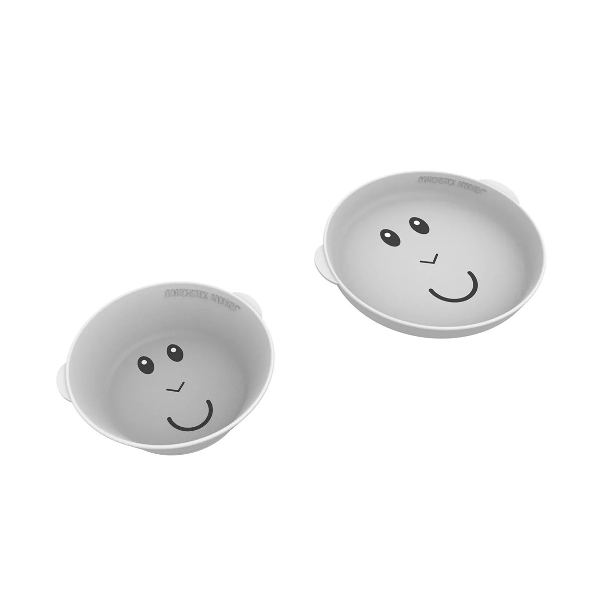 Παιδικό Σετ Φαγητού 2τμχ Matchstick Monkey Plate & Bowl Cool Grey