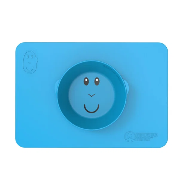 Δίσκος Εκπαίδευσης Φαγητού Matchstick Monkey Anti-Slip Bowl Blue