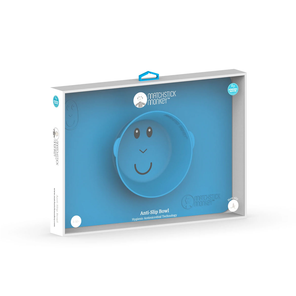 Δίσκος Εκπαίδευσης Φαγητού Matchstick Monkey Anti-Slip Bowl Blue Παιδικά Είδη & Αξεσουάρ Σερβιρίσματος Σουπλά - Δίσκοι Εκμάθησης Spitishop