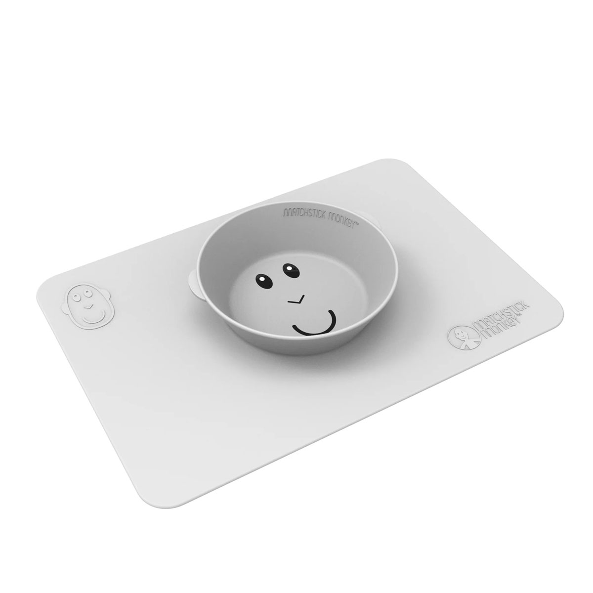 Δίσκος Εκπαίδευσης Φαγητού Matchstick Monkey Anti-Slip Bowl Cool Grey