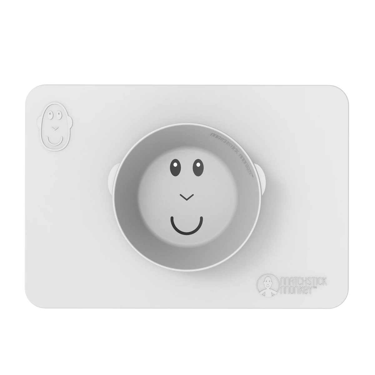 Δίσκος Εκπαίδευσης Φαγητού Matchstick Monkey Anti-Slip Bowl Cool Grey