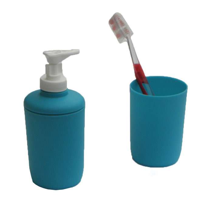 Αξεσουάρ Μπάνιου (Σετ 2τμχ) Viopros Bath Accessories Τυρκουάζ