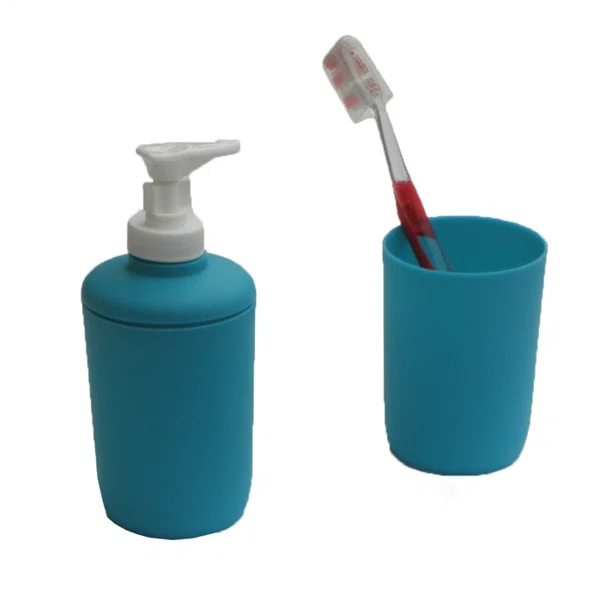 Αξεσουάρ Μπάνιου (Σετ 2τμχ) Viopros Bath Accessories Τυρκουάζ