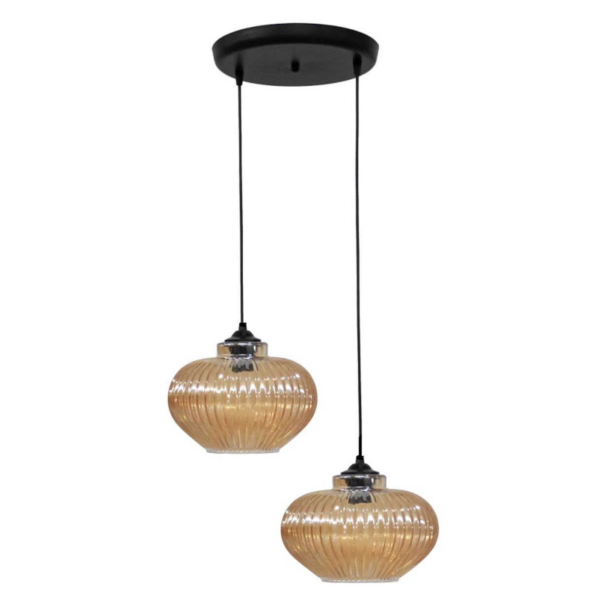 Φωτιστικό Οροφής Δίφωτο Heronia Rigato 02-0337 Amber