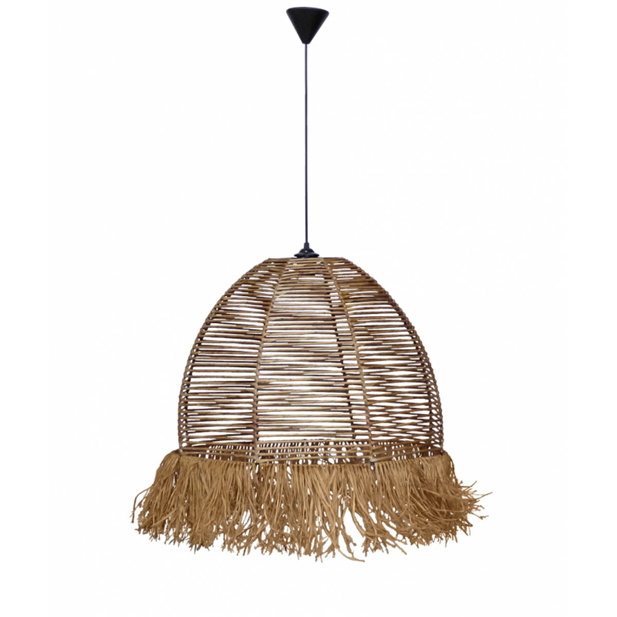 Φωτιστικό Οροφής Μονόφωτο Heronia Mackrame 31-1297 Bamboo