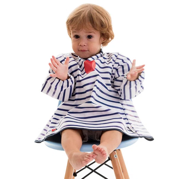 Σαλιάρα Με Μανίκια 5+ Μηνών (31x40) Baby To Love Navy Ριγέ  BTL302009