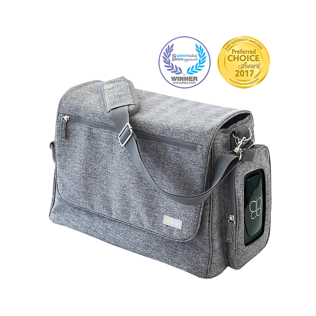 Τσάντα Αλλαξιέρα με 4 Αξεσουάρ Bbluv Ultra Heather Grey Βρεφικά Τσάντες Αλλαξιέρες - Νεσεσέρ Spitishop