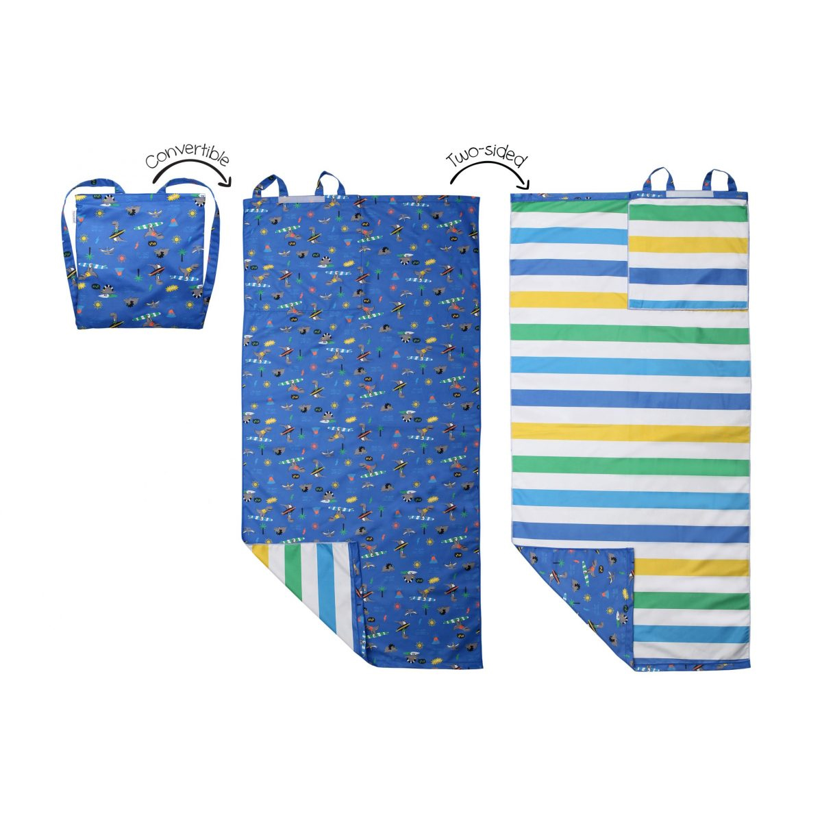 Παιδική Πετσέτα Θαλάσσης Microfiber 2 Όψεων (71x145) FlapjackKids Dino