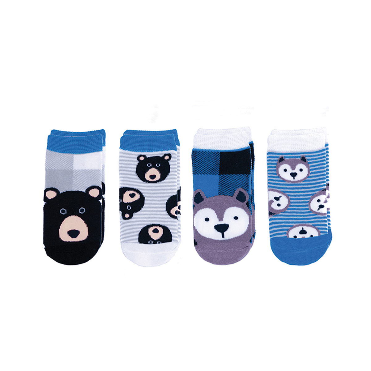 Βρεφικά Καλτσάκια (Σετ 4 Ζεύγη) FlapjackKids Wolf/Bear Small