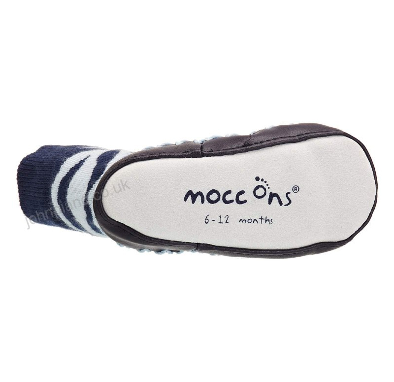 Παιδικές Καλτσοπαντόφλες Sock Ons Mocc Ons Blue Zebra