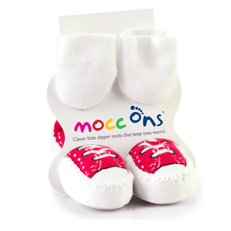Παιδικές Καλτσοπαντόφλες Sock Ons Mocc Ons Κόκκινο