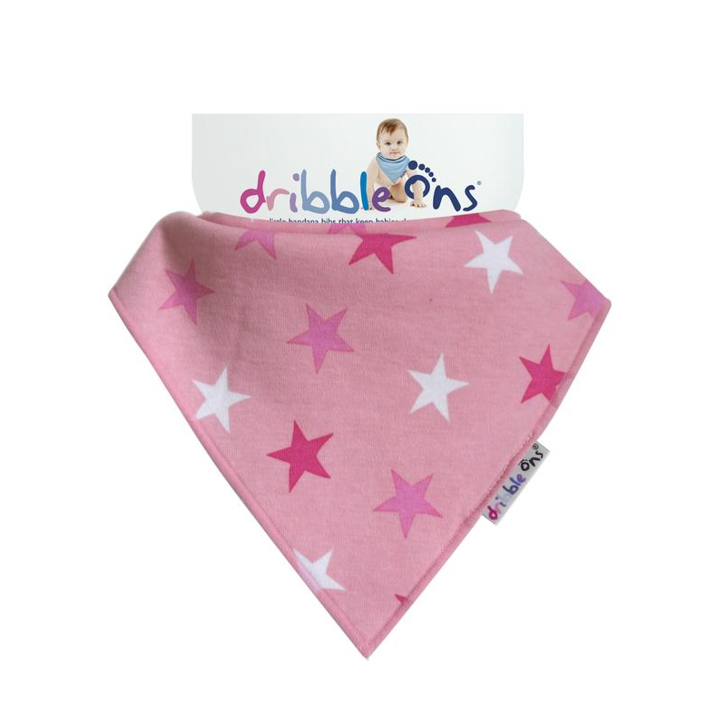 Σαλιάρα-Μπαντάνα 6+ Μηνών Sock Ons Dribble Ons Pink Star