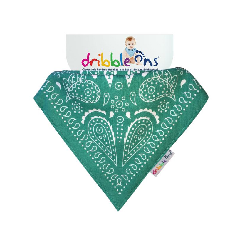Σαλιάρα-Μπαντάνα 6+ Μηνών Sock Ons Dribble Ons Paisley Turquoise