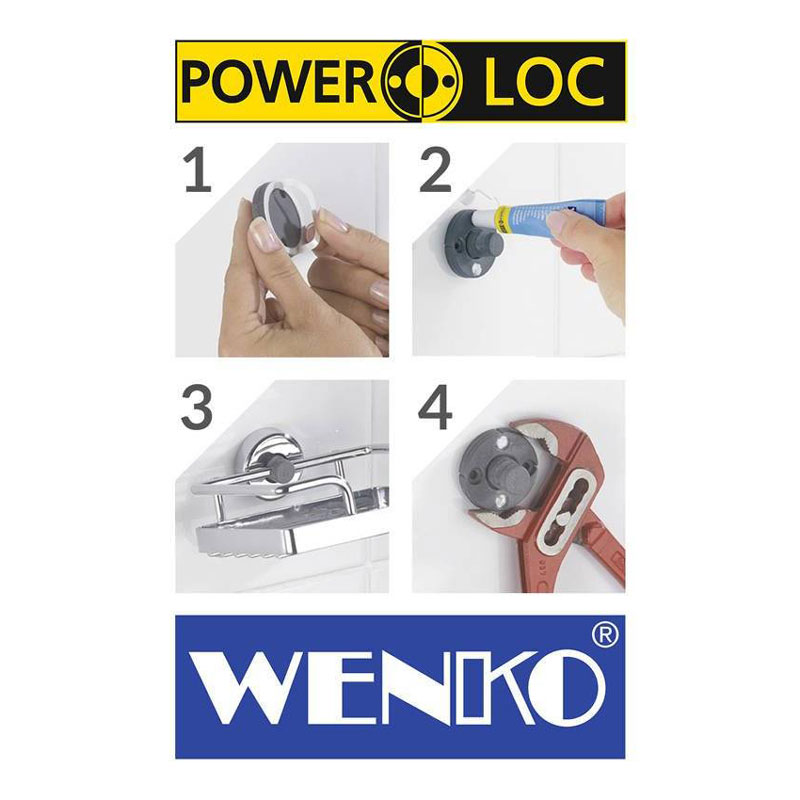 Αυτοκόλλητα Τοποθέτησης (Σετ 2Τμχ) Wenko Power Loc 20645100 Οργάνωση & Αποθήκευση Κρεμάστρες Γαντζάκια - Κρεμαστράκια Τοίχου Spitishop