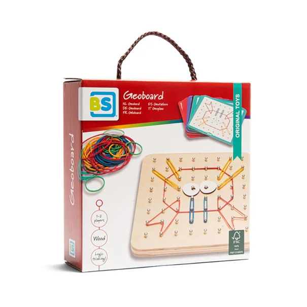 Ξύλινο Εκπαιδευτικό Παιχνίδι Bs Toys Πίνακας Με Λαστιχάκια