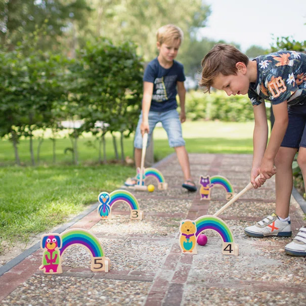 Ξύλινο Παιχνίδι Δραστηριότητας Bs Toys Rainbow Croquet