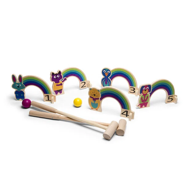 Ξύλινο Παιχνίδι Δραστηριότητας Bs Toys Rainbow Croquet