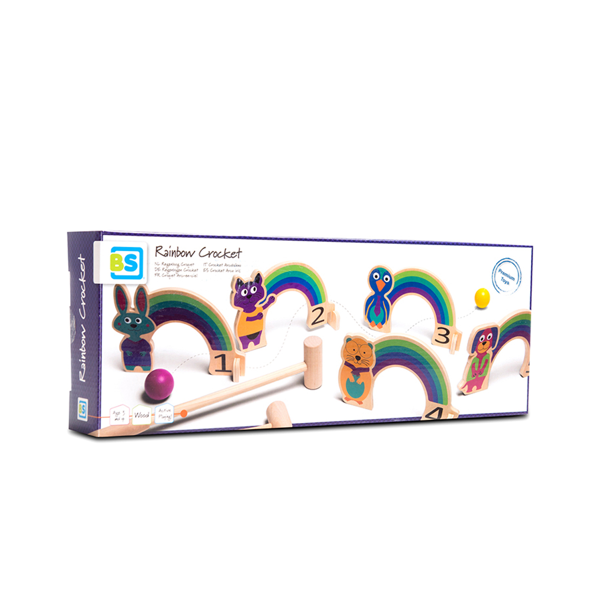 Ξύλινο Παιχνίδι Δραστηριότητας Bs Toys Rainbow Croquet Παιχνίδια Αθλητικά - Εξωτερικού Χώρου Spitishop